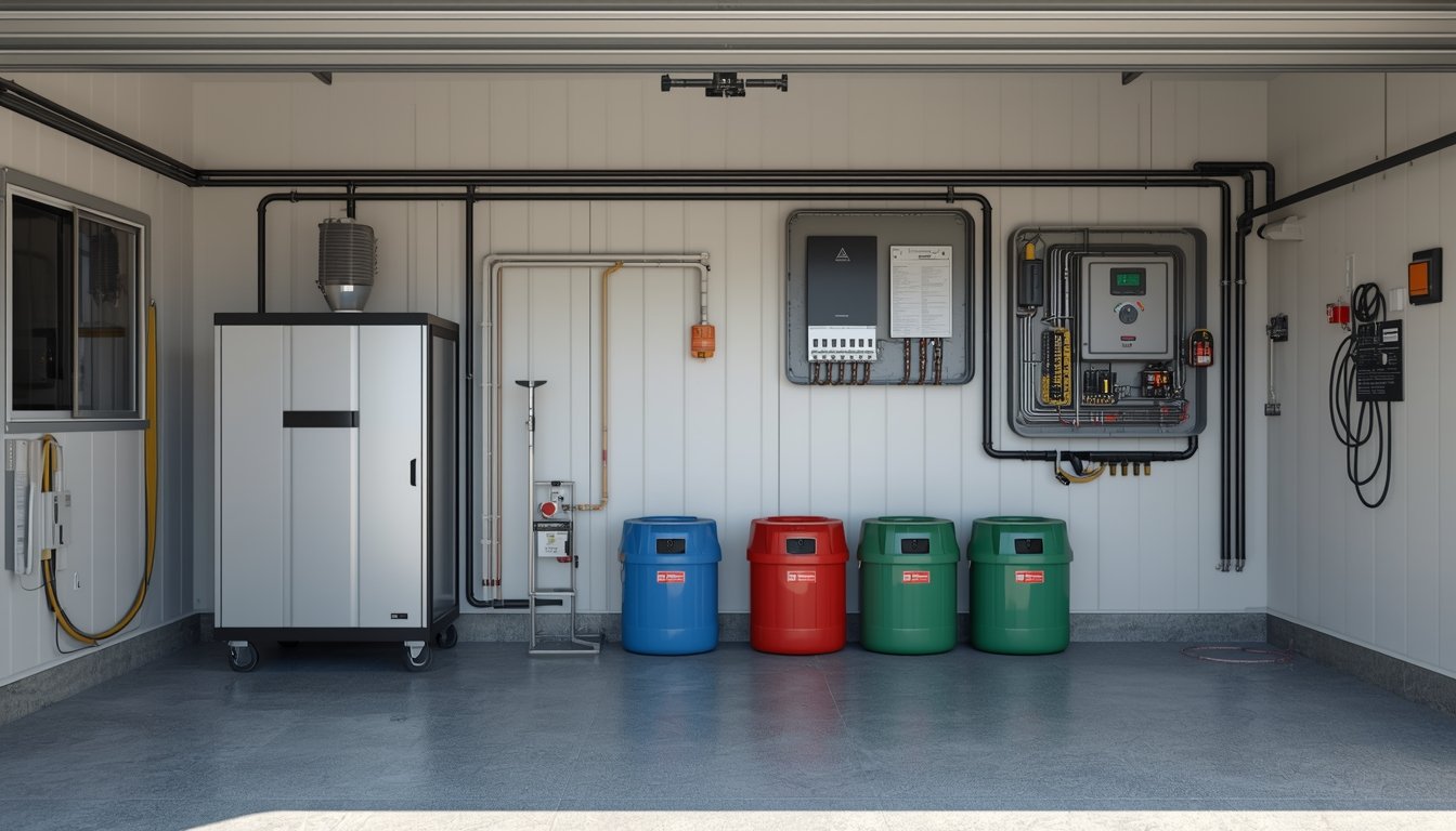 A residential electrical panel and transfer switch used for safe home generator connection