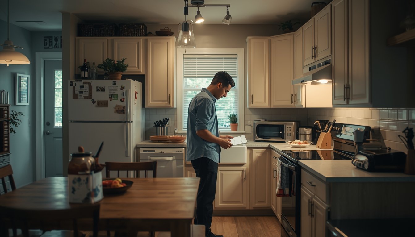 Essential home appliances including a refrigerator lights and small devices being considered for backup power