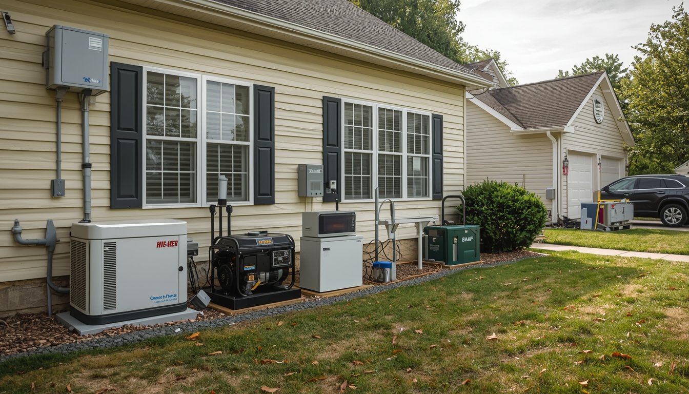 A simple home backup power setup for beginners with essential appliances and power equipment