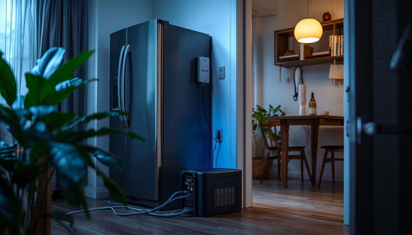 Backup power equipment supporting a refrigerator freezer and essential medical device at home