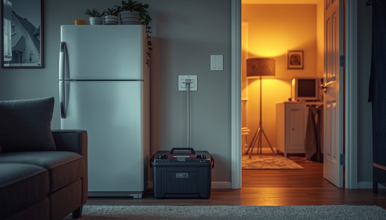 Home backup power equipment arranged clearly for explaining common backup power terms