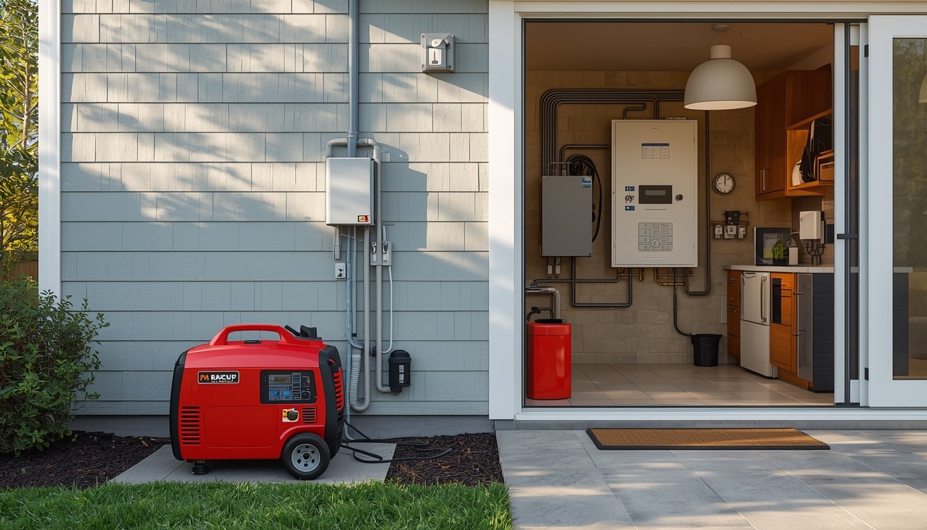 Essential household loads including lights refrigerator and small devices selected for backup power