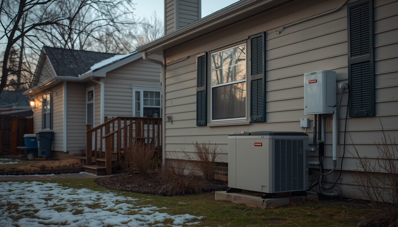 A dry-region home prepared for wildfire season and public safety power shutoffs with backup power equipment