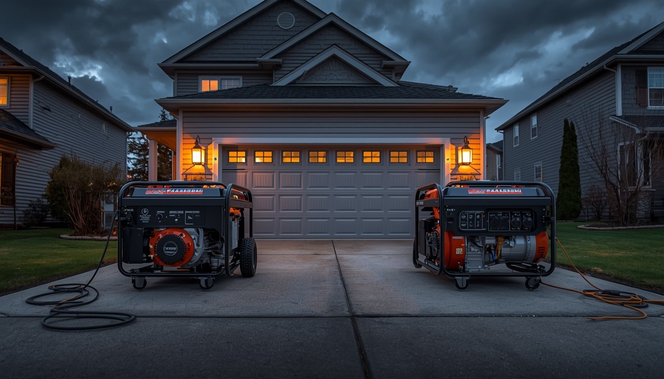 Champion and Westinghouse style portable generators compared for home backup power during an outage